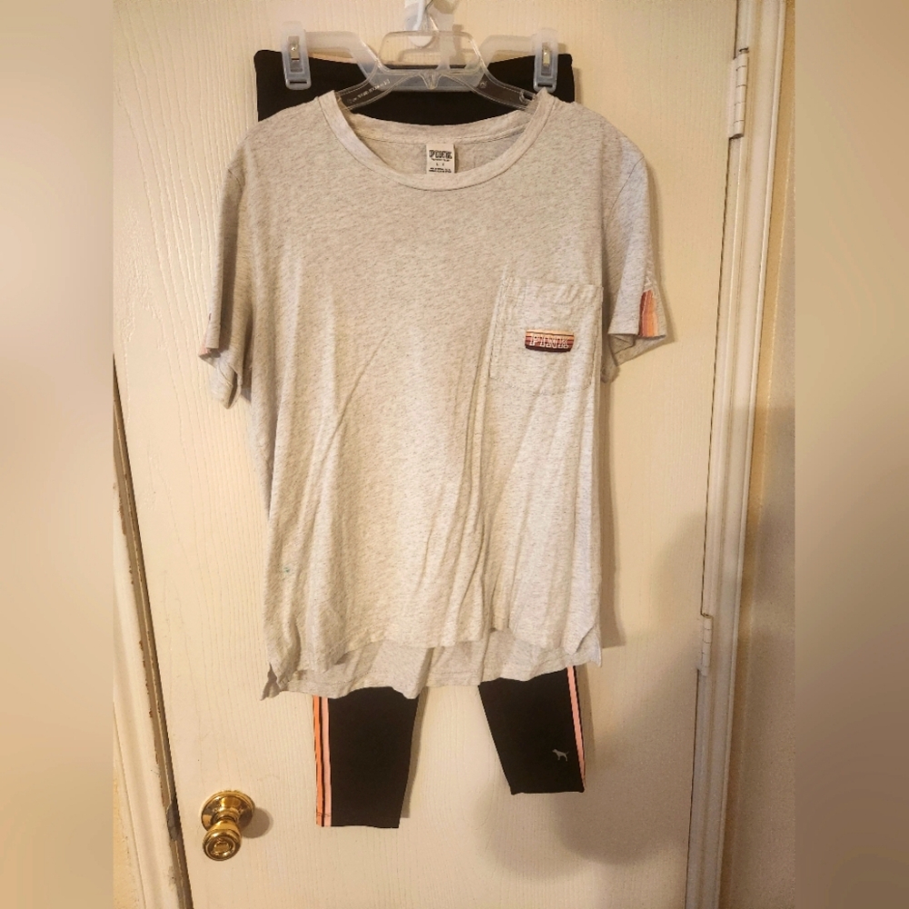 Victoria Secret Pink Set Size Large Shirt Medium Pants